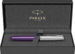 Ручка-роллер Parker Sonnet Essentials Violet SB Steel CT, цвет чернил black, перо: F,  в подарочной упаковке. 10