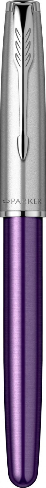 Ручка-роллер Parker Sonnet Essentials Violet SB Steel CT, цвет чернил black, перо: F,  в подарочной упаковке. 5