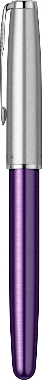 Ручка-роллер Parker Sonnet Essentials Violet SB Steel CT, цвет чернил black, перо: F,  в подарочной упаковке. 6