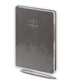 Подарочный набор: Шариковая ручка Parker Jotter Essential, St. Steel СT и Ежедневник  недатированный, серый 3