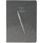 Подарочный набор: Шариковая ручка Parker Jotter Essential, St. Steel СT и Ежедневник  недатированный, серый 5