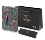 Подарочный набор: Ручка-роллер Parker Vector XL Teal CT и Ежедневник недатированный, серый