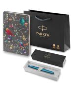 Подарочный набор: Ручка-роллер Parker Vector XL Teal CT и Ежедневник недатированный, серый 5