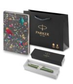 Подарочный набор: Ручка-роллер Parker Vector XL Green CT и Ежедневник недатированный, серый