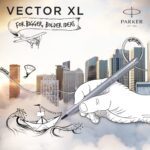 Ручка-роллер Parker Vector XL Silver Blue CT, цвет чернил black, стержень: F, в подарочной упаковке. 14