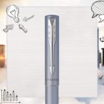 Ручка-роллер Parker Vector XL Silver Blue CT, цвет чернил black, стержень: F, в подарочной упаковке. 16