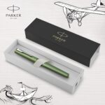 Подарочный набор: Ручка-роллер Parker Vector XL Green CT и Ежедневник недатированный, серый 6