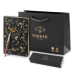 Подарочный набор: Шариковая ручка Parker Jotter Essential Chelsea Orange CT и Ежедневник недатированный, черный. 9