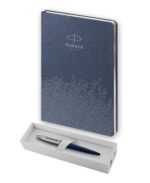 Подарочный набор: Шариковая ручка Parker Jotter Essential, Royal Blue CT и Ежедневник недатированный, синий 6