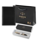 Подарочный набор: Ежедневник недатированный и Шариковая ручка Parker IM Metal, цвет: Brushed Metal GT