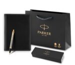 Подарочный набор: Ежедневник недатированный и Шариковая ручка Parker IM Metal, цвет: Brushed Metal GT 8