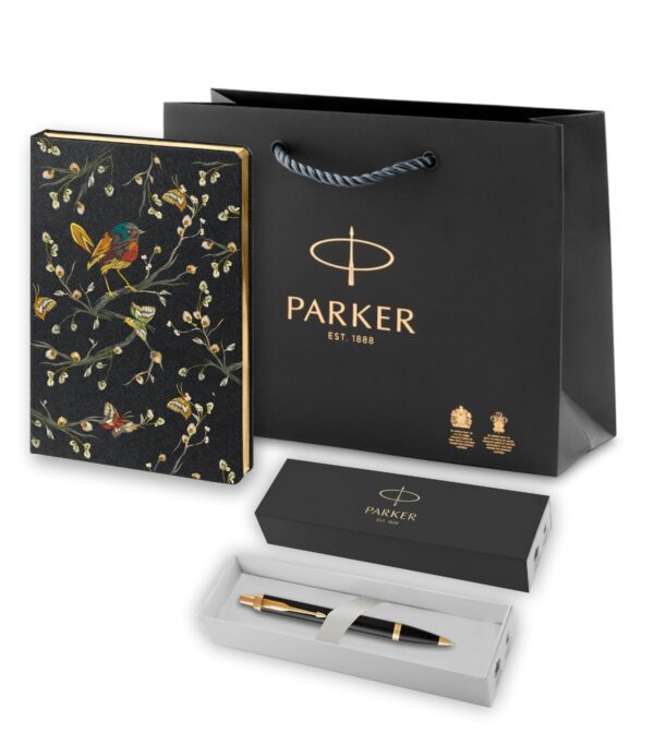Подарочный набор: Шариковая ручка Parker IM Metal Black GT и Ежедневник недатированный, черный. (PB1931110_5301666)