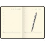 Подарочный набор:  Шариковая ручка Parker Jotter Essential, St. Steel СT и Ежедневник недатированный серебряный срез, белый. 6