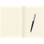 Подарочный набор:  Шариковая ручка Parker Jotter Essential, Satin Black CT и Ежедневник недатированный, черный срез, черный. 6