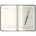 Подарочный набор: Шариковая ручка Parker Jotter Essential, Waterloo Blue CT и Ежедневник датированный, черный/голубой, с резинкой 11