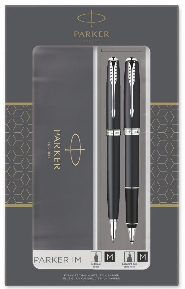 Набор из двух ручек  Parker SONNET BLACK CT ручка роллер и шариковая ручка