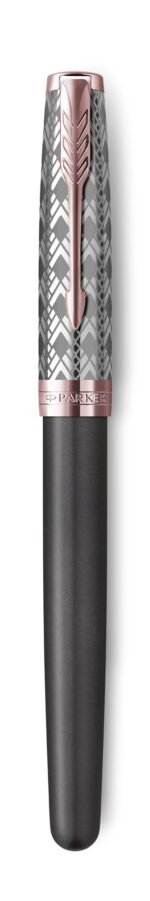 Перьевая ручка Parker Sonnet Premium  GREY GT, перо 18K, перо: F, цвет чернил black, в подарочной упаковке 3