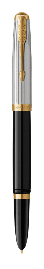 Перьевая ручка Parker 51 Premium Black GT, перо: M/F, чернила: Black,Blue, в подарочной упаковке.