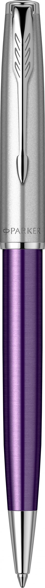 Шариковая ручка Parker Sonnet Essentials Violet SB Steel CT, цвет чернил black, перо: M, в подарочной упаковке.
