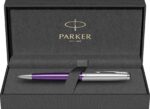 Шариковая ручка Parker Sonnet Essentials Violet SB Steel CT, цвет чернил black, перо: M, в подарочной упаковке. 6
