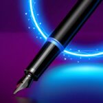 Перьевая ручка Parker IM Vibrant Rings Flame Blue, перо:F/M , цвет чернил: blue, в подарочной упаковке. 8