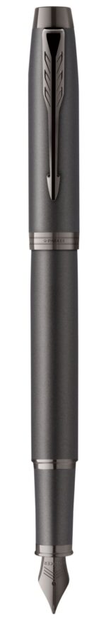 Перьевая ручка Parker IM Monochrome Black, перо:F/M, цвет чернил: blue, в подарочной упаковке.