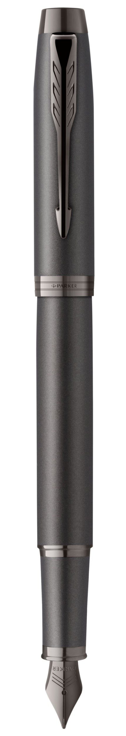 Перьевая ручка Parker IM Monochrome Black, перо:F/M, цвет чернил: blue, в подарочной упаковке.
