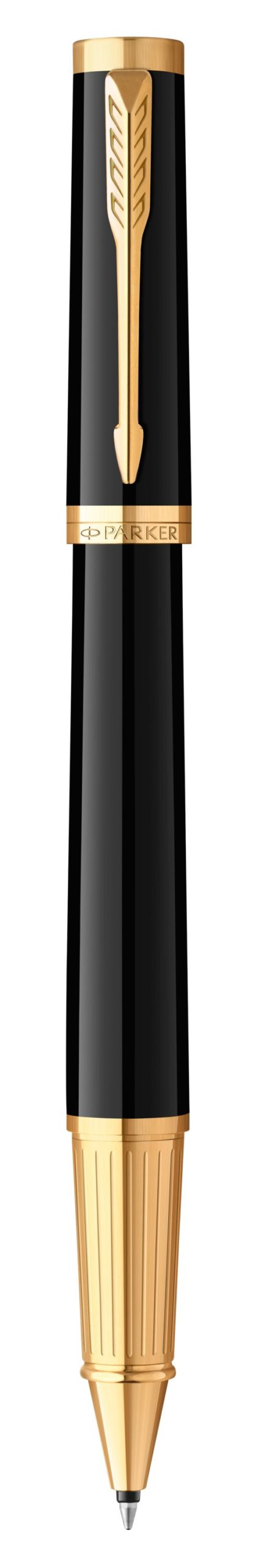 Ручка-роллер Parker «Ingenuity Black GT» стержень: F, цвет чернил: black, в подарочной упаковке.