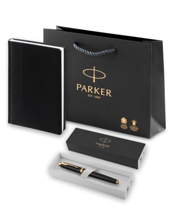 Подарочный набор: Ежедневник недатированная и Ручка роллер Parker IM Premium Core Black GT