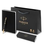 Подарочный набор: Ежедневник недатированная и Ручка роллер Parker IM Premium Core Black GT 10