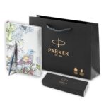 Подарочный набор: Шариковая ручка Parker Jotter Essential, Waterloo Blue CT и Ежедневник недатированный серебристый 8