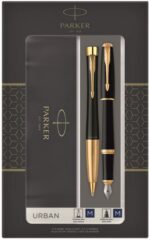 Подарочный набор из 2-х ручек Parker URBAN Muted black GT перьевая и шариковая ручки
